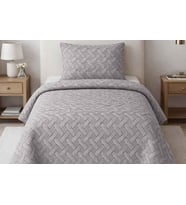 Merinos Elegance Yatak Örtüsü Seti Tek Kişilik Aleda Gri
