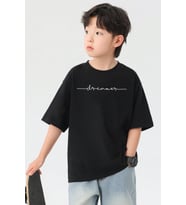 Çocuk Dreamer Baskılı Pamuklu Tshirt (Siyah)