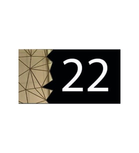 Dekoratif Aynalı Modern Kapı Numarası - Gold 22