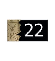Dekoratif Aynalı Modern Kapı Numarası - Gold 22