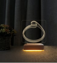 Yüzük Lamba 3d Led Masa Lambası Kişiye Özel İsimli Led Lamba