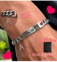 Çelik Bileklik Kişiye Özel Göz Resimli Baskılı- ASLA PASLANMAZ