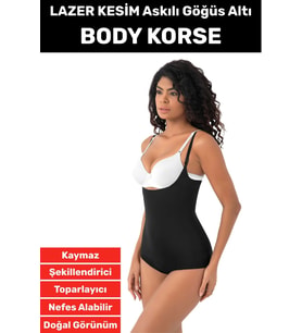 İz İç Göstermez Kaymaz Sıkılaştırıcı Toparlayıcı Şekillendirici LAZER KESİM Gögüs Altı Body Korse (Siyah)