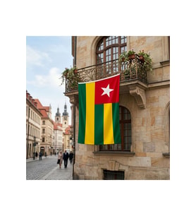 Togo Bayrağı Premium Raşel Kumaş 150x225 Cm