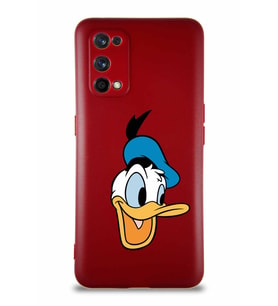 Realme 7 Pro Soft Premier Kapak Donald Duck-A Tasarımlı Silikon Kılıf - Mürdüm (Şeffaf)