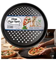 23 Cm Delikli Teflon Pizza Tepsisi  Yanmaz Yapışmaz  Fırın Kabı Fırın Tepsisi