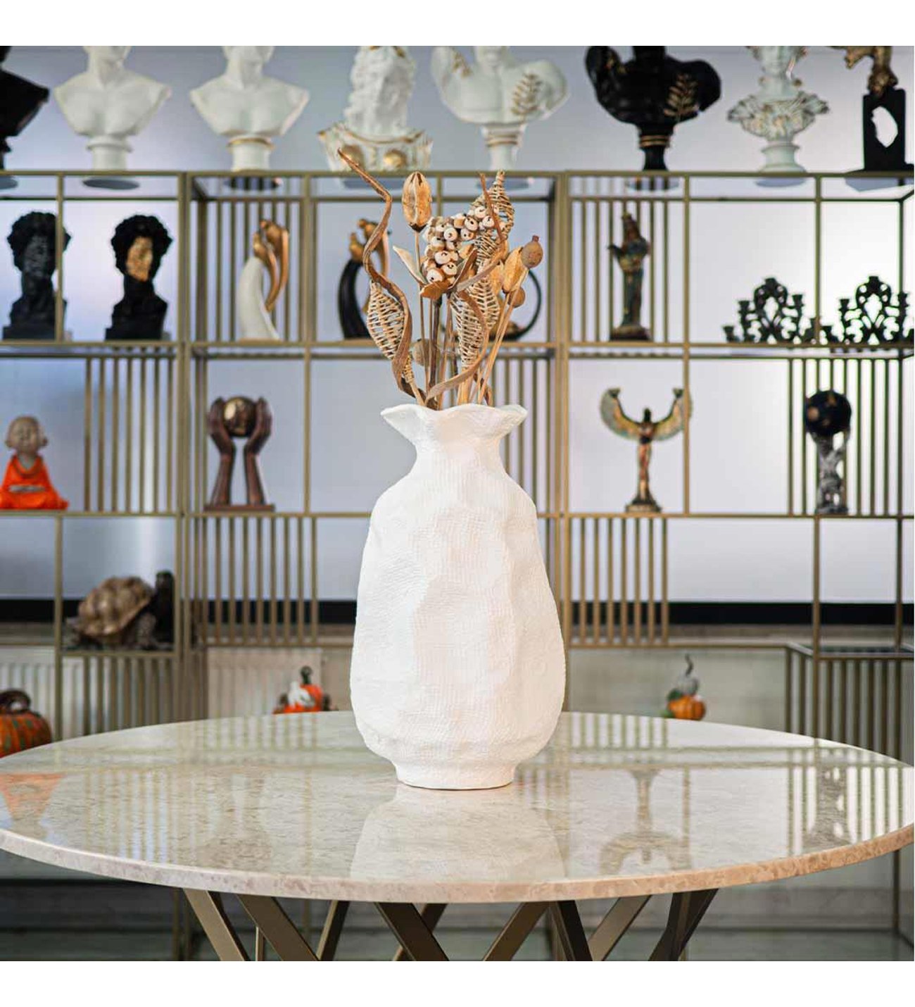 Design Interior Collection VOL.1　9個セット Dekoratif Dokulu Holbox Vazo Seti Beyaz