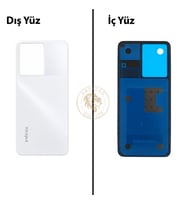 Infinix Note 12 Beyaz Uyumlu Arka Kapak Arka Cam Batarya Pil Kapağı Lazer Kesim Back Cover