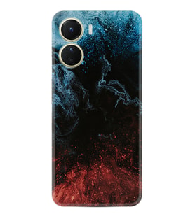 Vivo Y16 Kılıf Resimli Desenli Baskılı Silikon Red Blue Black Abstact 1386