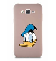 Samsung Galaxy J7 Core Soft Premier Kapak Donald Duck-B Tasarımlı Silikon Kılıf - Pudra (Şeffaf)