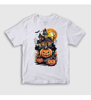 Presmono Unisex Çocuk Beyaz Haunted House V2 Halloween Cadılar Bayramı T-Shirt 500708tt