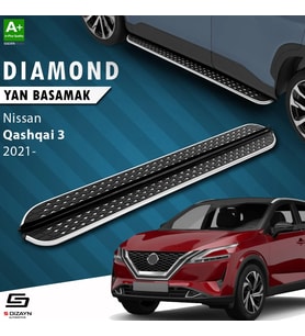 S-Dizayn Nissan Qashqai 3 Diamond Krom Yan Basamak 173 Cm 2021 Üzeri