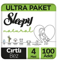 Sleepy 4 Beden Natural Bebek Bezi Ultra Paket 100 Adet