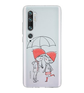 Xiaomi Mi Note 10 Uyumlu Kapak Aşk Tasarımlı Şeffaf Silikon Kılıf