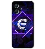 Redmi Note 12 5G Kılıf HD Desen Baskılı Kılıf - Dark Neon Yaprak G Harfi