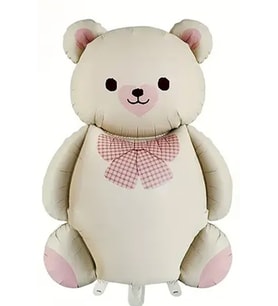 Beysüs Ayıcık Teddy Folyo Balon Pembe Papyonlu