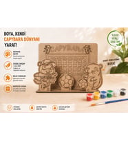 l Temalı Ahşap Boyama Seti – 3D Geçmeli MDF Dekor, 6 Renk Boya ve Fırça Dahil