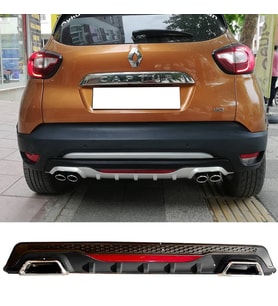Renault Captur Siyah Difüzör Difizör Kare Egzoz Görünüm Reflektörlü