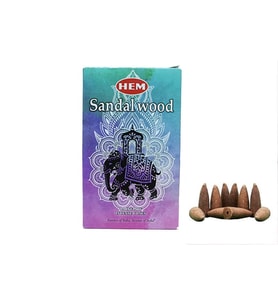 Hem sandalwood 2 paket toplam 20 adet geri akış konik tütsü