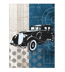 Retro Siyah Araba Model Ahşap Tablo