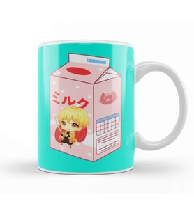 Zenitsu Thunder Strawberry Milk Kupa Bardak Porselen