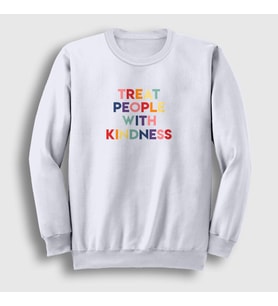 Presmono Unisex Beyaz Treat People With Kindness Harry Styles Sweatshirt 318878tt (Beyaz)
