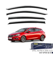 Niken Opel Astra K Cam Rüzgarlığı Kromlu 4'Lü 2016+ Sonrası (Beyaz)