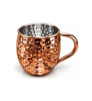 Kişiye Özel Bakır Kaplama Dövme Desenli Kupa Bardak Moscow Mule