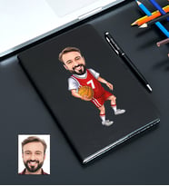 Kişiye Özel Basketbol Tasarımlı Karikatürlü Siyah Defter Kalem Seti 98