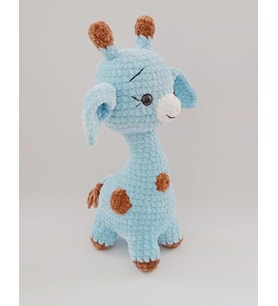 Mavi Tatlı Zürafa Amigurumi Organik Oyuncak