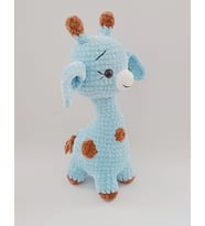 Mavi Tatlı Zürafa Amigurumi Organik Oyuncak