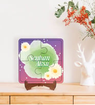BK Gift Kişiye Özel İsimli Kadınlar Günü Tasarımlı Ahşap Standlı Puzzle Çerçeve-14