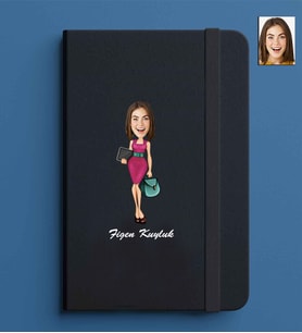 Kişiye Özel Kadın Model 13x21 Siyah Defter-42