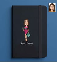 Kişiye Özel Kadın Model 13x21 Siyah Defter-42