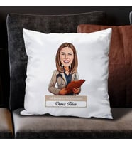 Kişiye Özel Hediye En Başarılı Kadın Psikiyatrist Karikatürlü Yastık