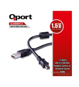QPORT 1.5metre Q-USBKM1.5 USB Kamera ve Data Şarj Kablosu