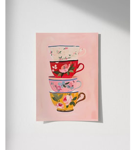 Çerçevesiz Poster Pastel Ev Hali