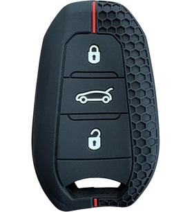 AutoHan Keys Peugeot Citroen Anahtar Kılıfı, Petek Desenli, Siyah, 3 Düğmeli, 208 308 508 2008 3008 5008 Rifter Modelleri için