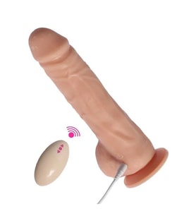 Big Detective Şarjlı Uzaktan Kumandalı Titreşimli Gerçekçi Dildo 19 cm
