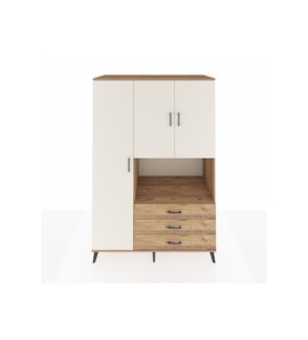 Kronos Dolap 6 Raflı 3 Çekmeceli 3 Kapaklı 132x59x195 Çam-Aytaşı/Çam