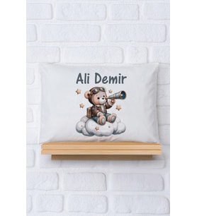 Pia Baby Premium %100 Pamuk İsme Özel Erkek Bebek Yastık Kılıfı 35*45 cm 5007-12