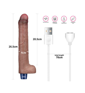 10.5" REAL SOFTEE Rechargeable Silicone Vibrating Dildo