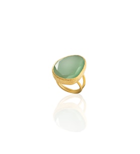 Kadir Jewellery 22 Ayar Altın Kaplama Kadın Fosil Taşlı Yüzük