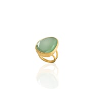 Kadir Jewellery 22 Ayar Altın Kaplama Kadın Fosil Taşlı Yüzük