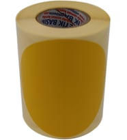 Kuşe Daire Renk Baskılı Çap Etiketi 100mm Daire Ölçülerinde Yuvarlak Çıkartma Sticker Ruloda 250 Adet Kendinden Yapışkanlı Rulo Etiketi Barkod Yazıcılar ile Uyumlu 40mm Kuka (Sarı)