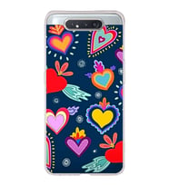 PrintiFy Samsung Galaxy A80 ile Uyumlu 1mm Slim Fit Retro Colors 3 Baskılı Şeffaf  Kılıf