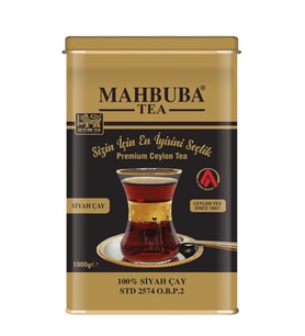 Mahbuba STD 2574 Premium İthal Seylan Sri Lanka Ceylon Kaçak Siyah Yaprak Çayı 1kg Teneke