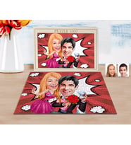 BK Gift Kişiye Özel Sevgililer Karikatürlü 1000 Parça Profesyonel Puzzle-9