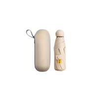 Mini Cep Boy Lüx Şemsiye UV Korumalı Bej Mini Şemsiye