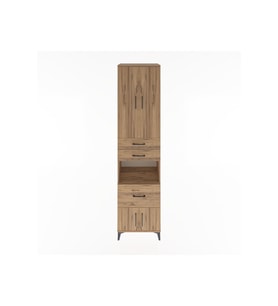 Hyperion Dolap 4 Raflı 3 Çekmeceli 4 Kapaklı 60x44x243 Çam-Çam